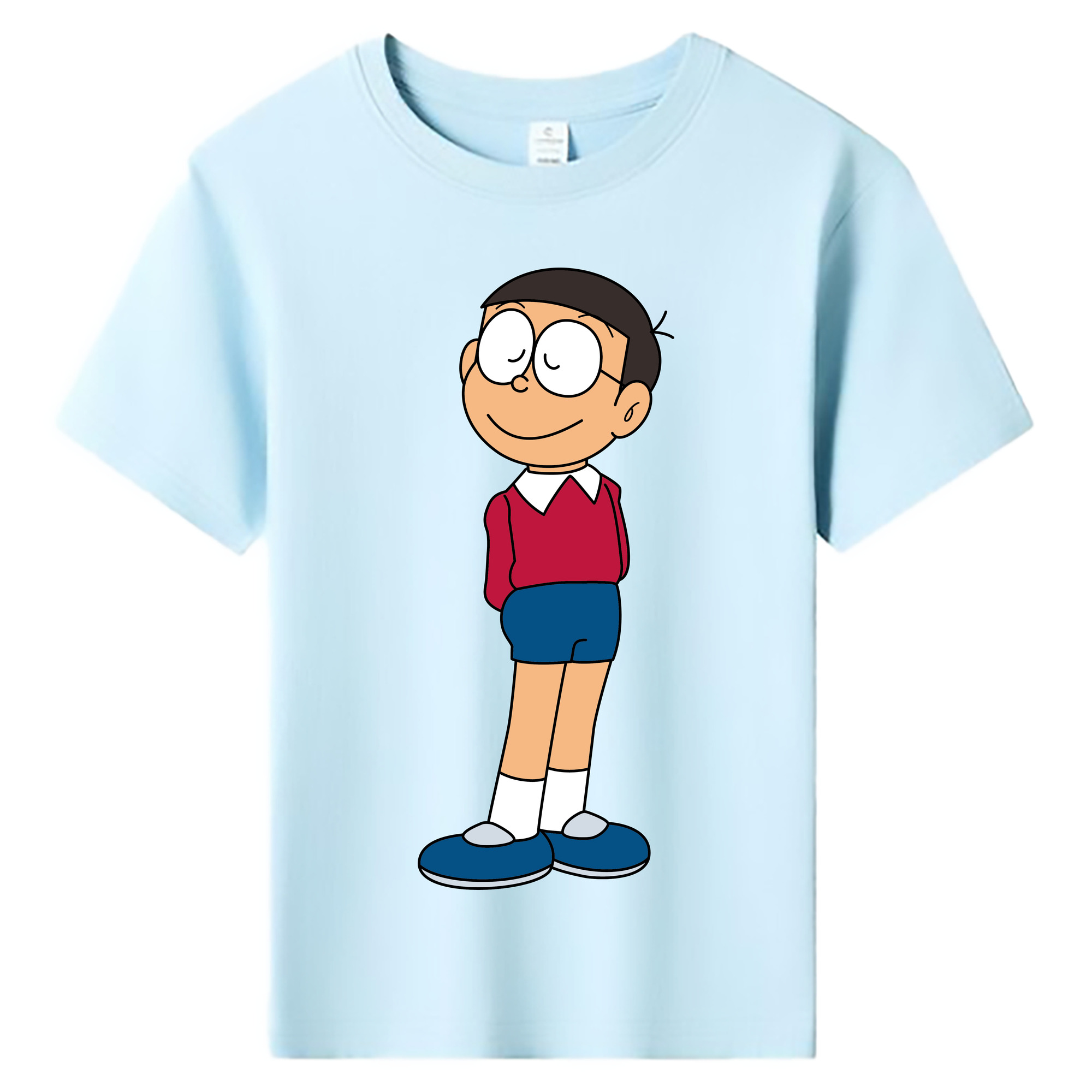 （画像用） ドラえもん 野比 のび太 Doraemon Nobita Nobi 綿100％キッズTシャツ（フロントプリント）